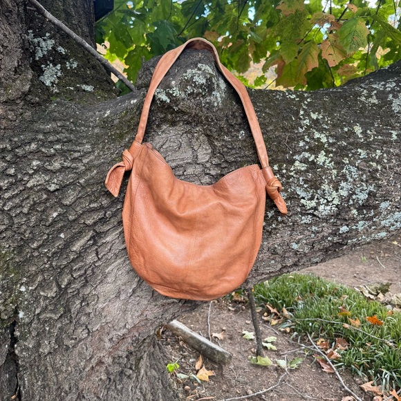Frye Handbags - Frye Nora Knotted Hobo – Vintage Cognac Leather Shoulder Bag
